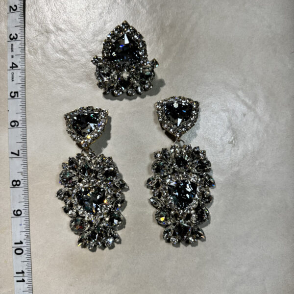 Clip Backs - Crystal "Sheild" Earring & Ring Set