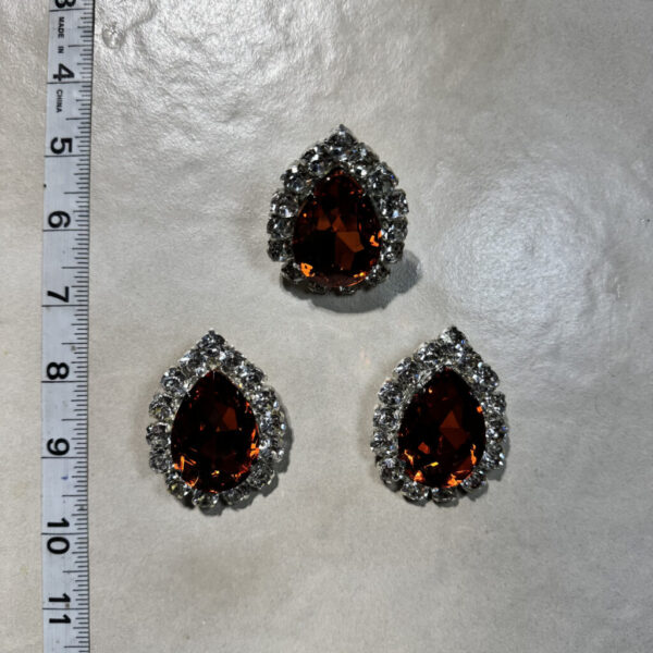 Clip Backs - Orange Big Button Earring & Ring Set