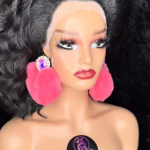 Clip Backs - Pink Heart Puff Earring & Ring Set