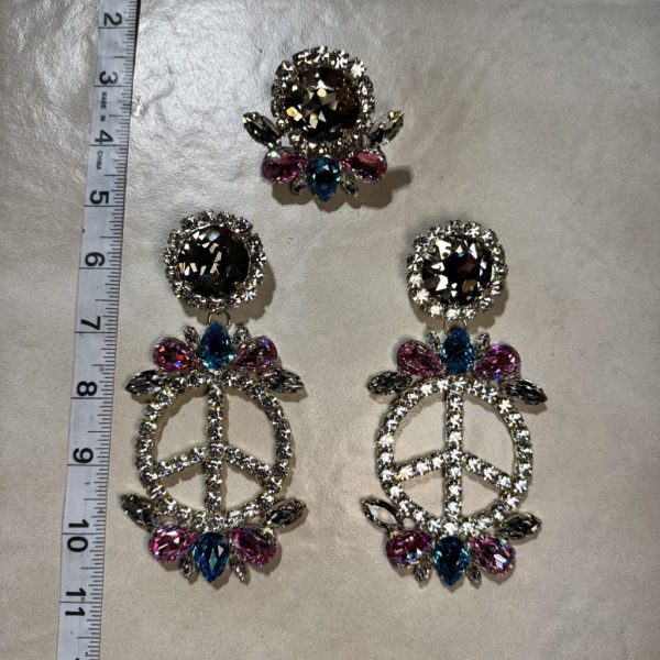 Clip Backs - Trans Peace "Dazzling" Earring & Ring Set