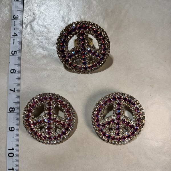 Clip Backs - Peace Sign Earring & Ring Set