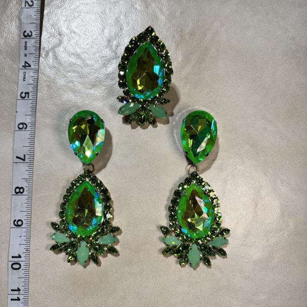 Clip Backs - Green Daze Earring & Ring Set