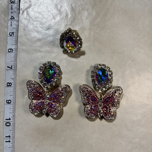 Clip Backs - Butterfly "Charmz" Earring & Ring Set