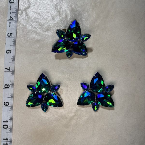 Clip Backs - Aqua AB "DANCE" Earring & Ring Set