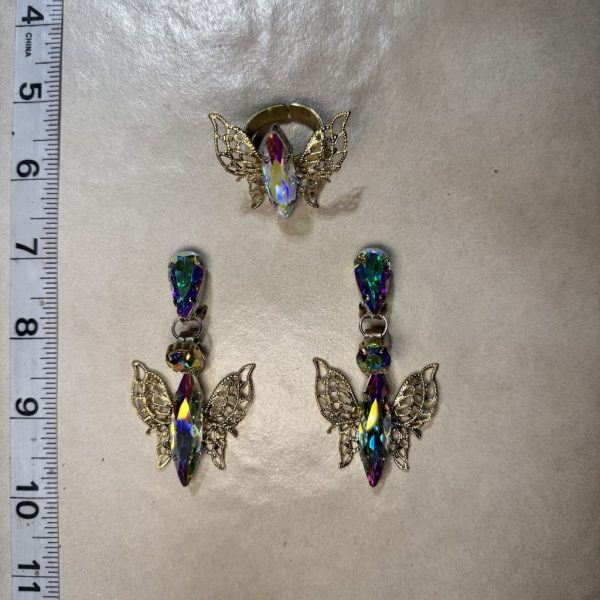 Clip Backs - AB Fairy  "Sweet Wisper" Earring & Ring Set