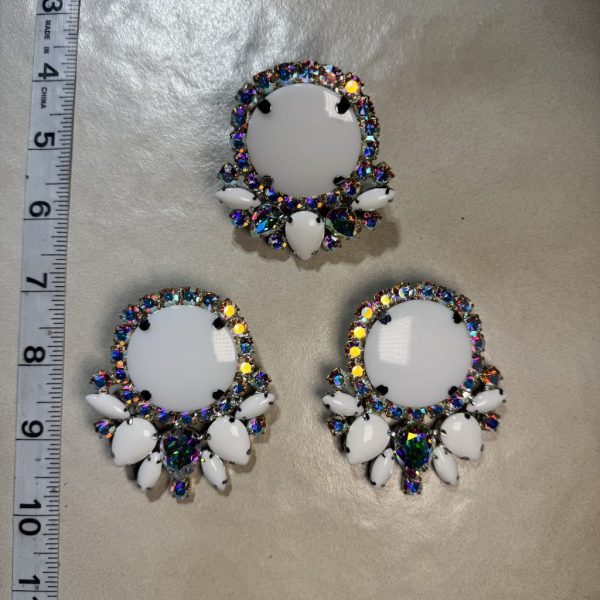 Clip Backs - White Frost Earring & Ring Set
