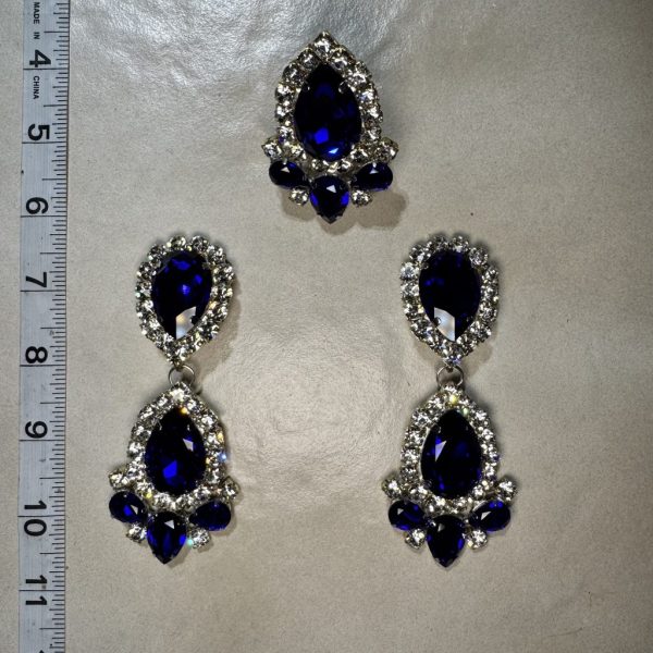 Clip Backs - Cobalt Shine Earring & Ring Set