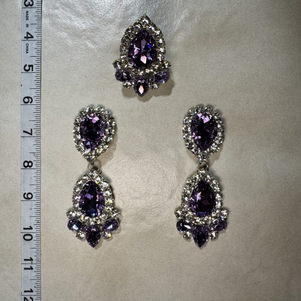 Clip Backs - Violet Shine Earring & Ring Set