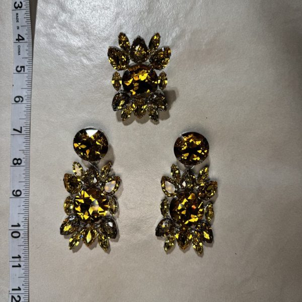 Clip Backs - Light Topaz "Precious" Earring & Ring Set