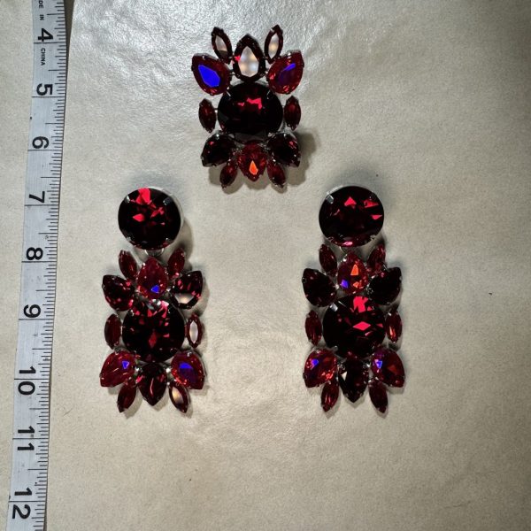 Clip Backs - Red HOT "Precious" Earring & Ring Set