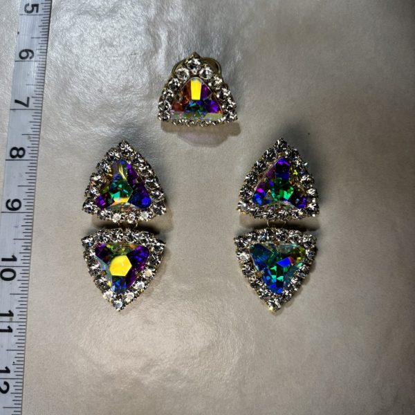 Clip Backs - AB/Crystal Shine Earring & Ring Set