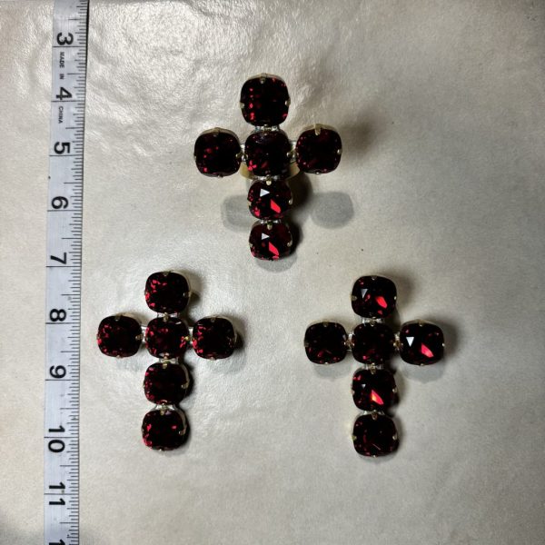 Clip Backs - Red Cross Button Earring & Ring Set