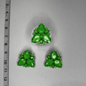 MAGNET Backs - NEON GREEN Dance Button Earring & Ring Set