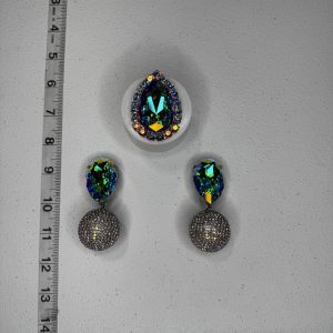 Clip Backs - AB Ball Drop Earring & Ring Set