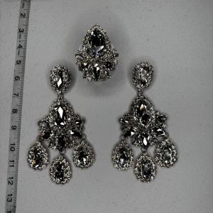Clip Backs - Crystal Chandelier Earring & Ring Set