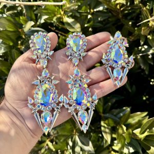 Magnet Backs - AB Spiked Earring & Ring Set