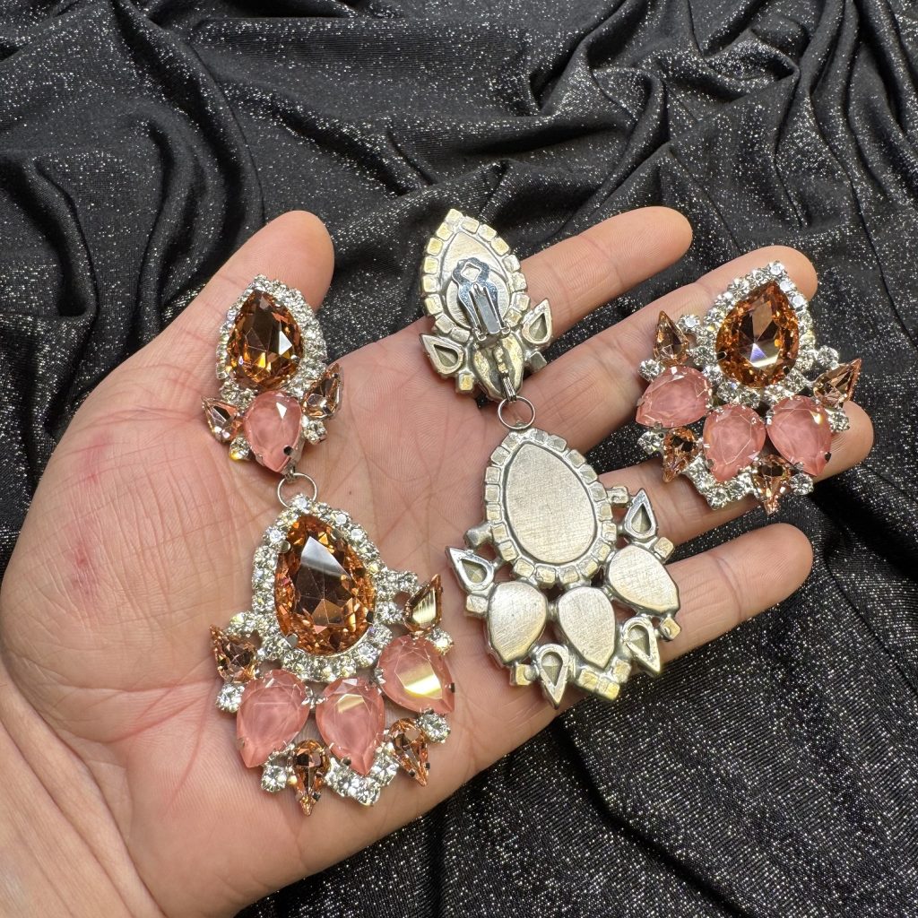 Clip Backs - Peachy Nude Earring & Ring Set - Image 2