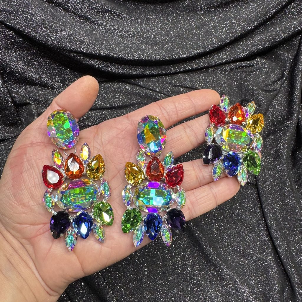 Magnet Backs - Rainbow/AB - Style 3 - Earring & Ring Set