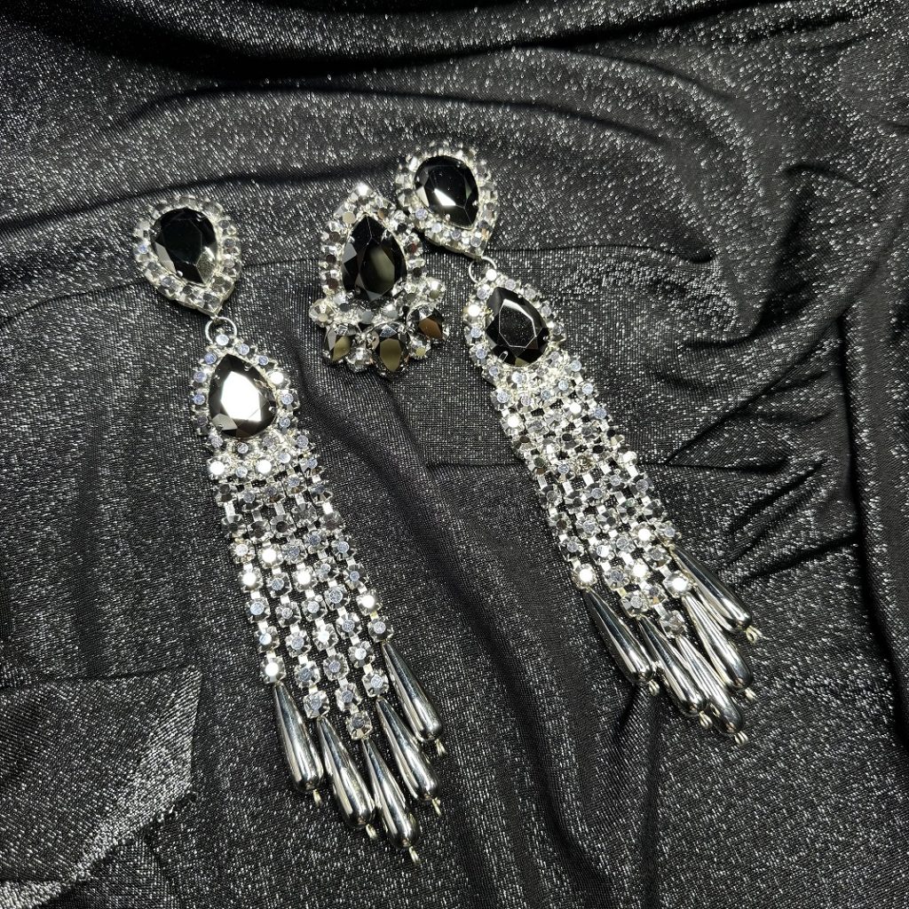 Magnet Backs - Silver Waterfall Earring & Ring Set