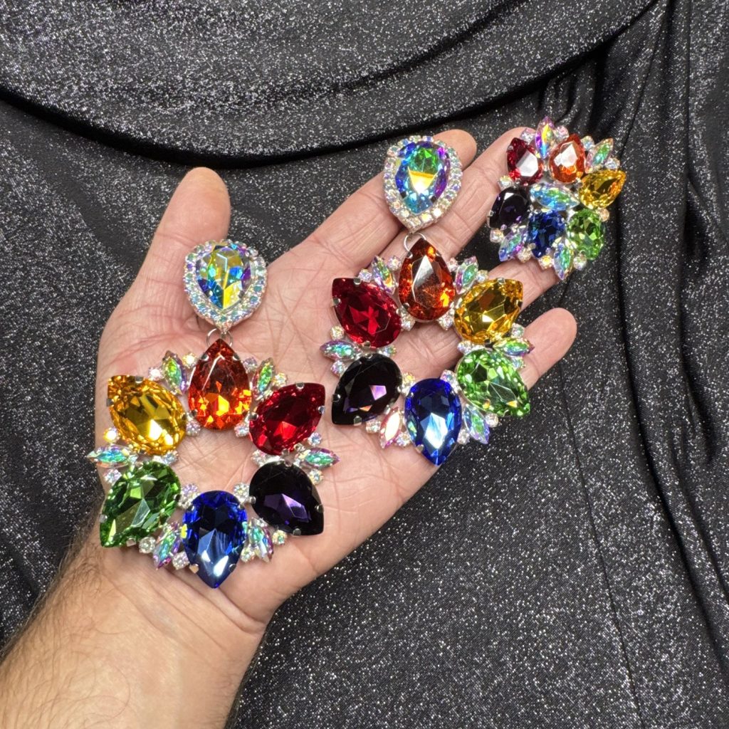 Clip Backs - Rainbow/AB - Style 1 - Earring & Ring Set