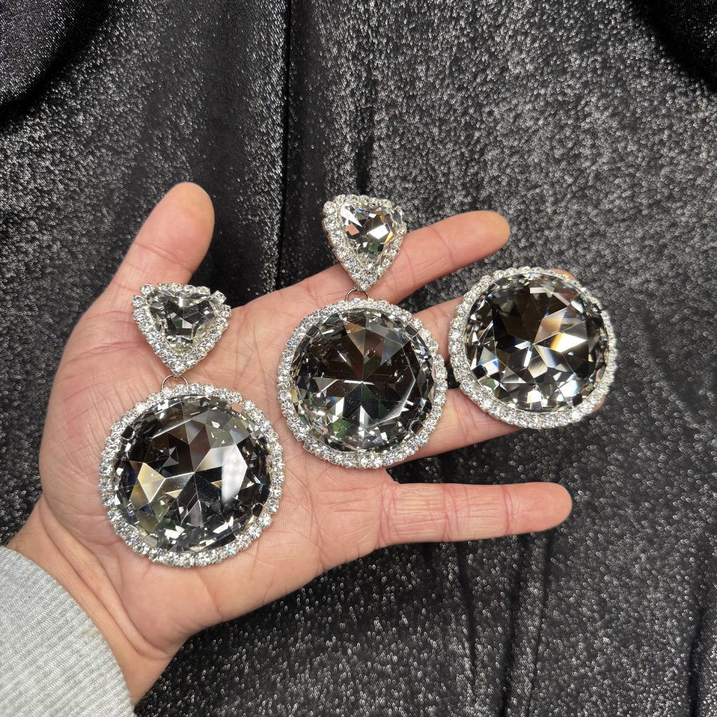 Clip Backs - Crystal Circle "Statement" Earring & Ring Set