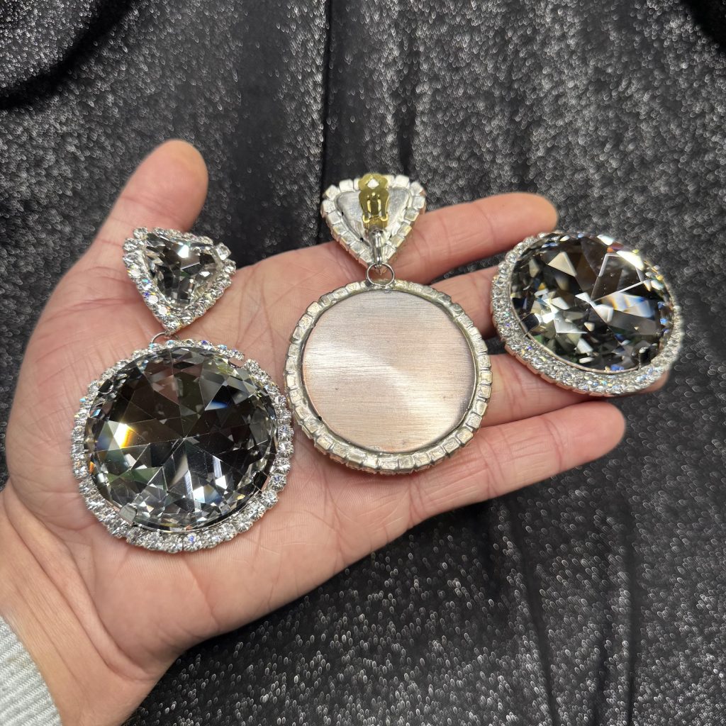 Clip Backs - Crystal Circle "Statement" Earring & Ring Set - Image 2