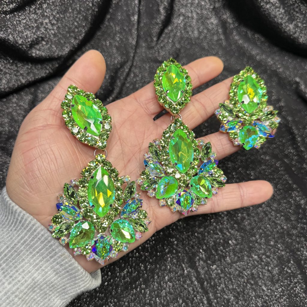 Clip Backs - Greenery "Sparkle" 3-N-1 Earring & Ring Set