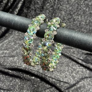 Clip Backs - Slim Peridot Laser Shine Hoop Earrings