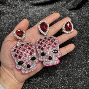 Magnet Backs - Skull Earring & Ring Set