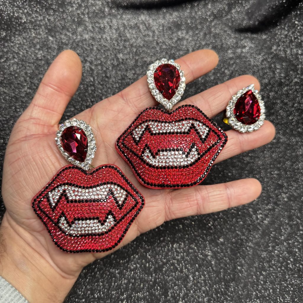 Magnet Backs - Vampire Grin Earring & Ring Set