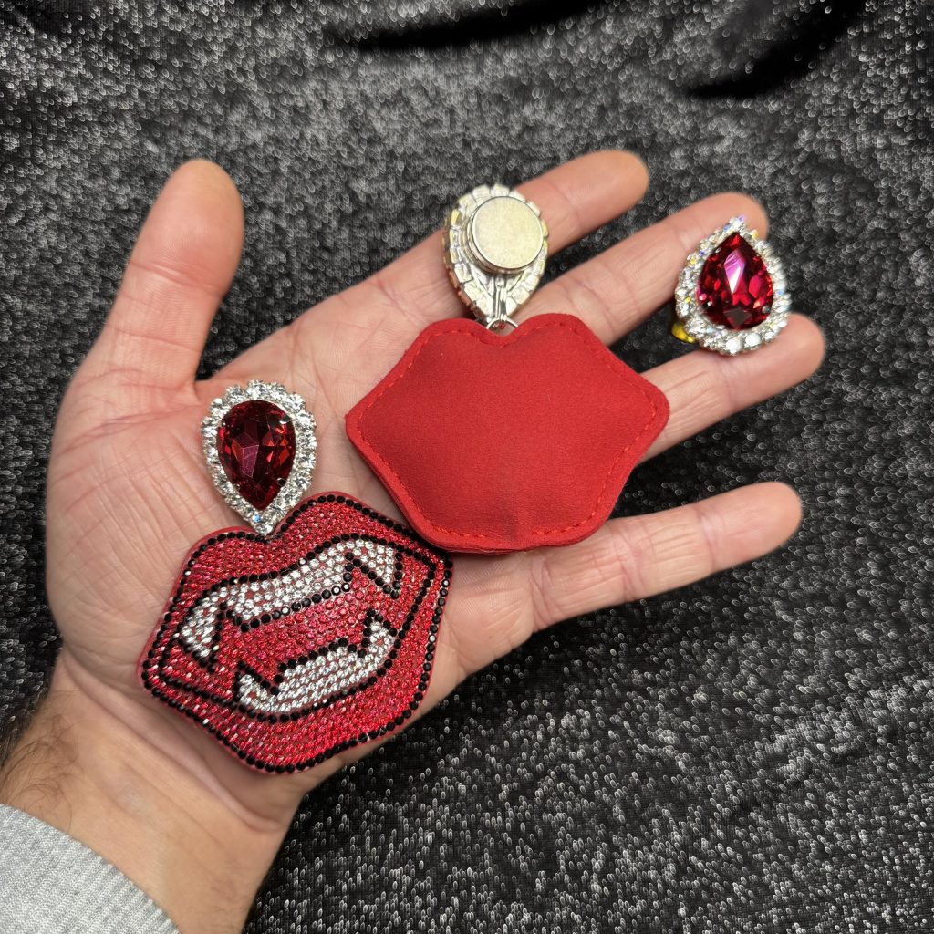 Magnet Backs - Vampire Grin Earring & Ring Set - Image 2