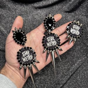 Magnet Backs - "Stay Weird" Spike Earring & Ring Set
