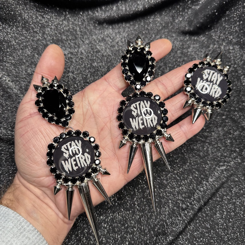 Magnet Backs - "Stay Weird" Spike Earring & Ring Set