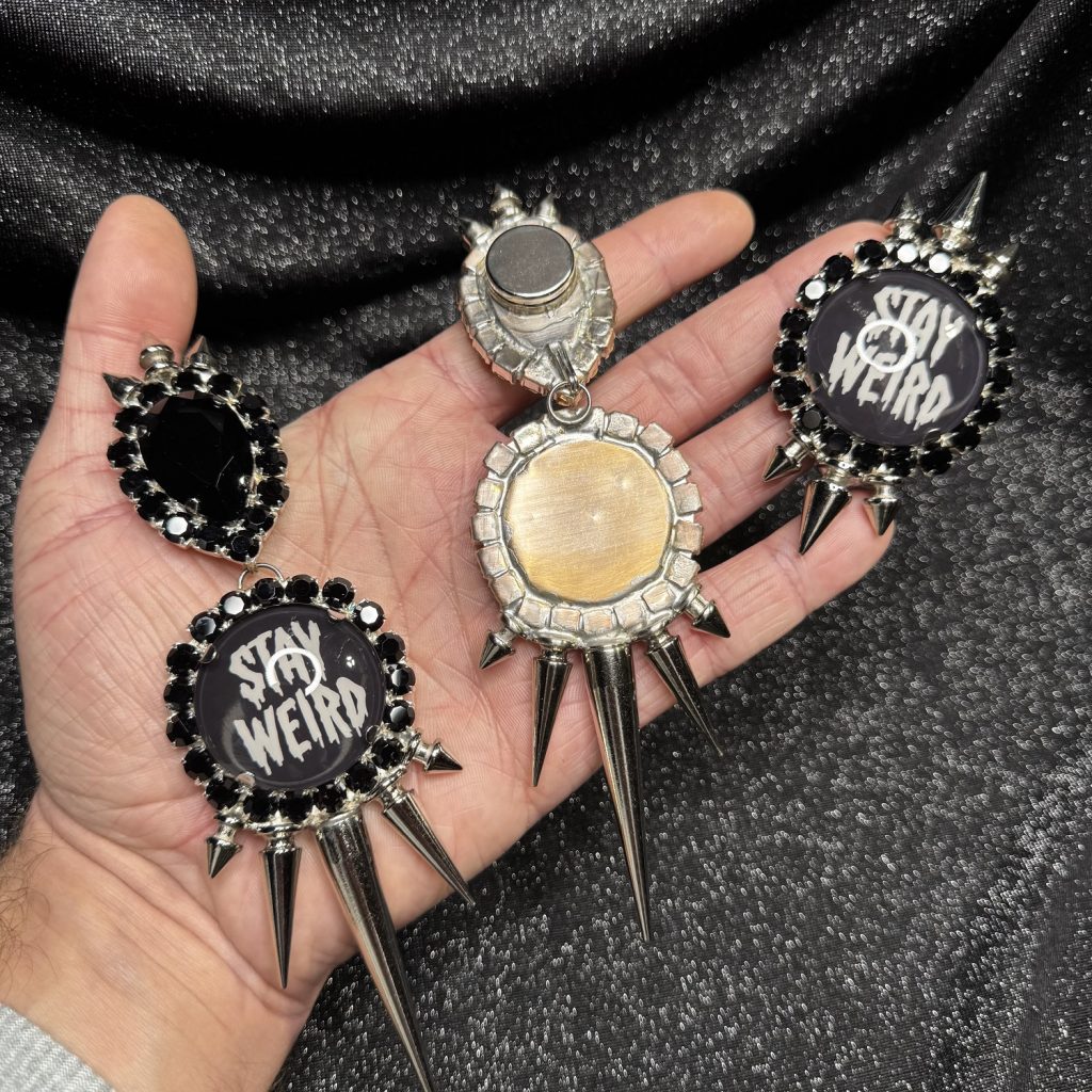 Magnet Backs - "Stay Weird" Spike Earring & Ring Set - Image 3
