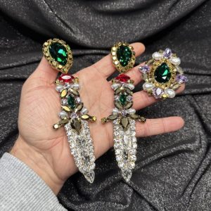 Magnet Backs - Mistress Dagger Colored Earring & Ring Set