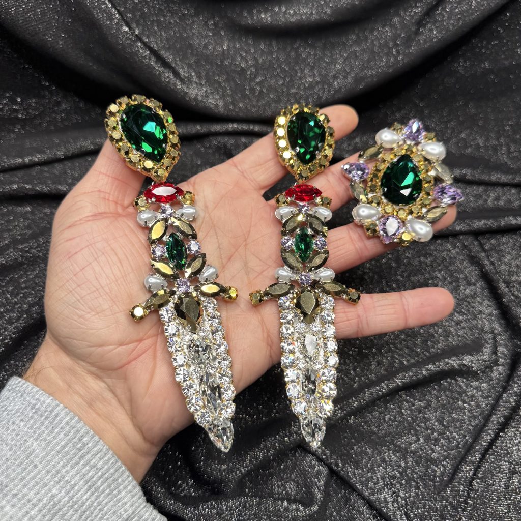 Magnet Backs - Mistress Dagger Colored Earring & Ring Set