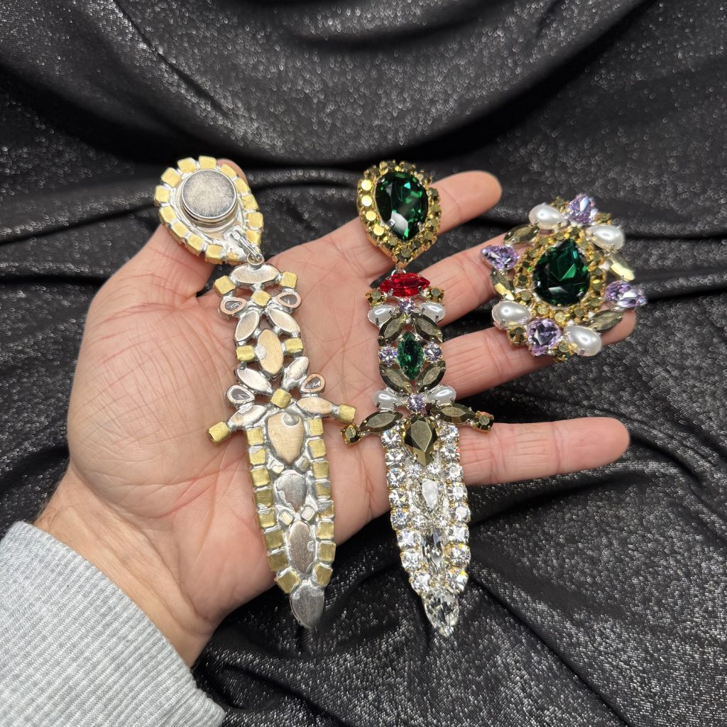 Magnet Backs - Mistress Dagger Colored Earring & Ring Set - Image 2